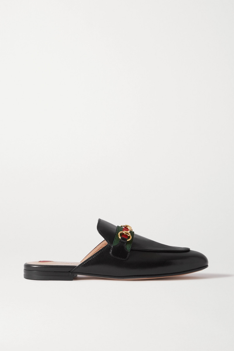 Princetown horsebit-detailed leather slippers - 1