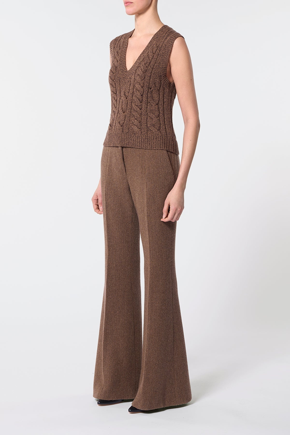 Selsey Knit Top in Chocolate Multi Cashmere - 3
