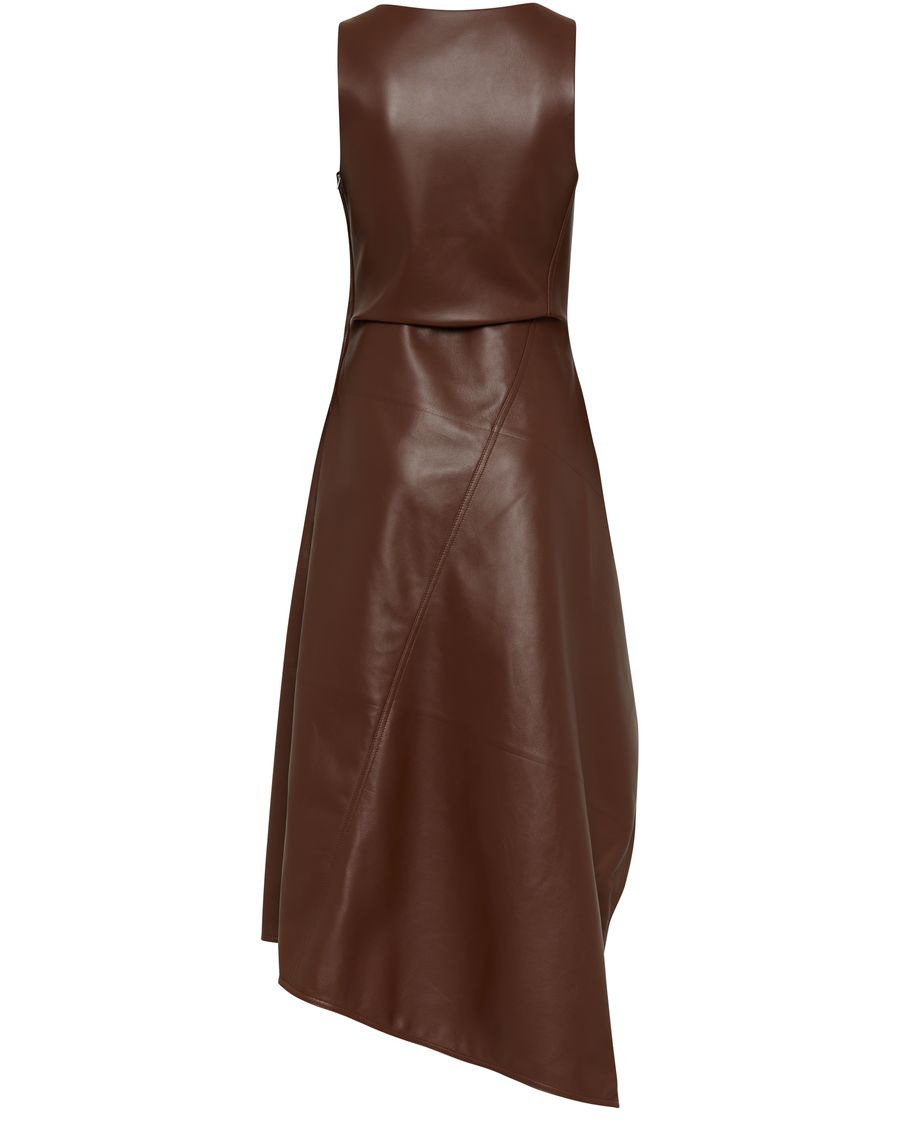 Asymmetric lamb leather dress - 2
