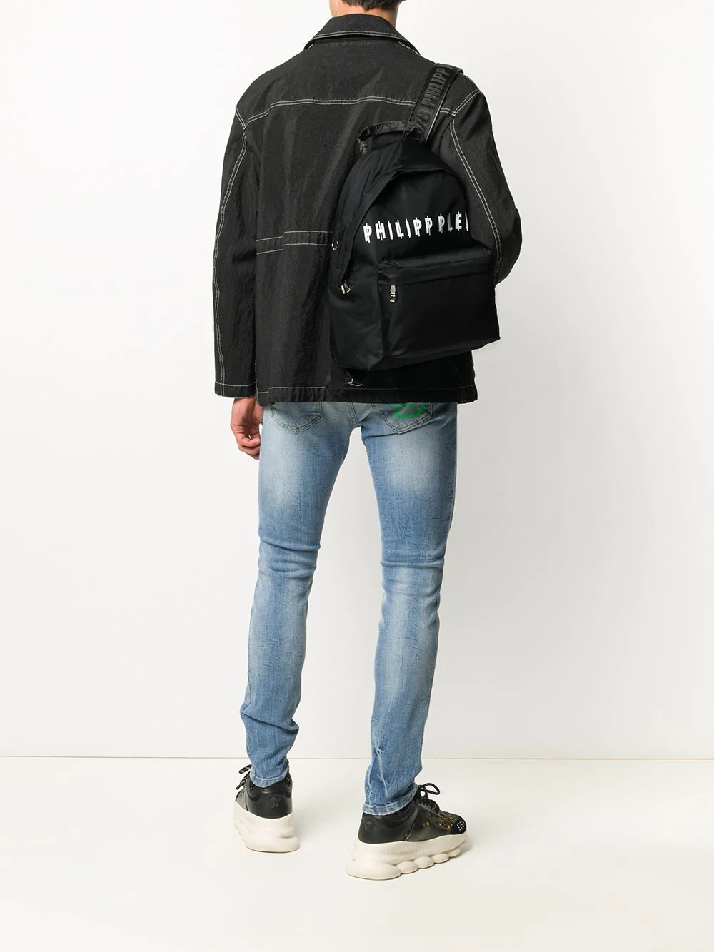 logo print backpack - 2