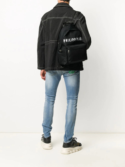 PHILIPP PLEIN logo print backpack outlook