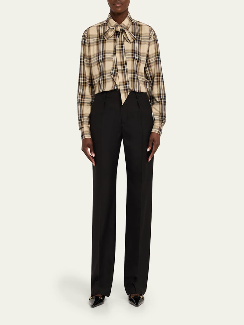 SAINT LAURENT Wool Straight-Leg Suiting Trousers outlook