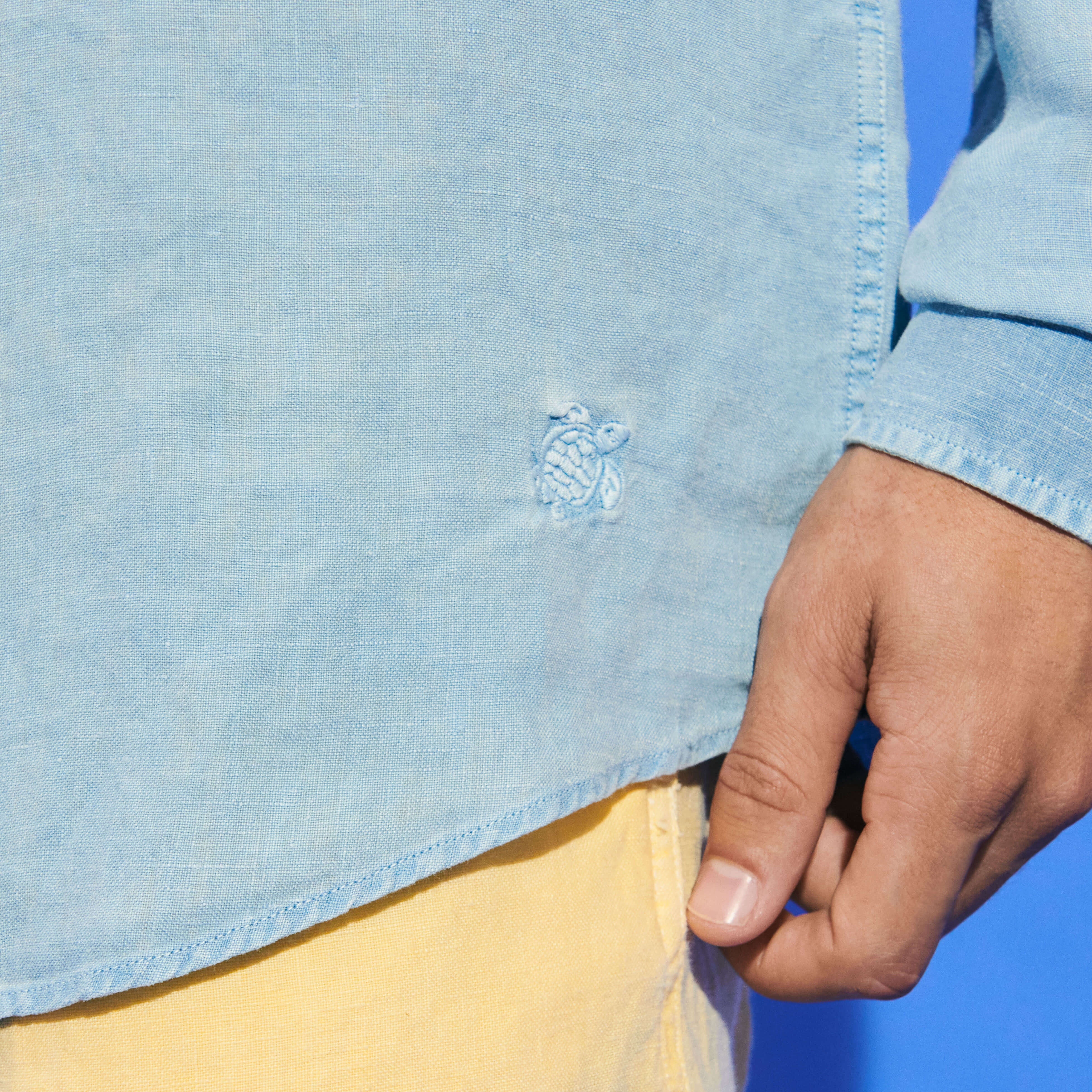 Men Linen Shirt Mineral Dye - 5