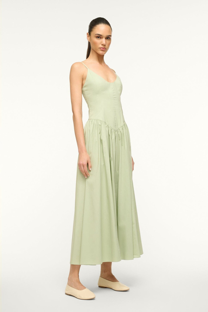 staud dena drop-waist midi-dress Eliza Maxi Dress ~ Light Pink Light Taffeta – Show Me Your Mumu