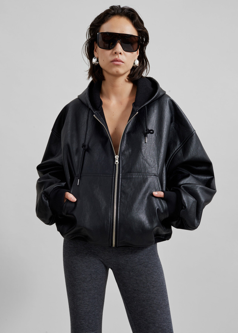 Santiago Faux Leather Jacket - Black 7