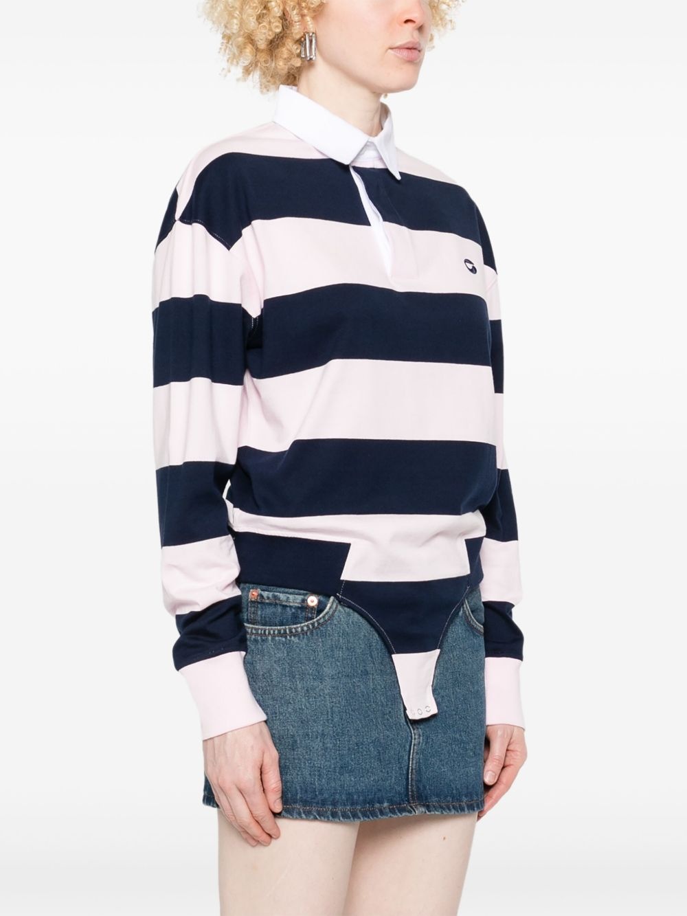 striped polo bodysuit - 3