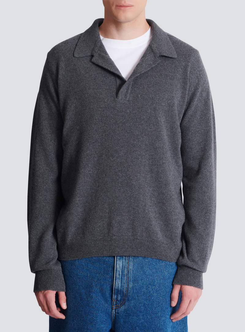 Long-sleeved polo shirt in eco-cashmere 5