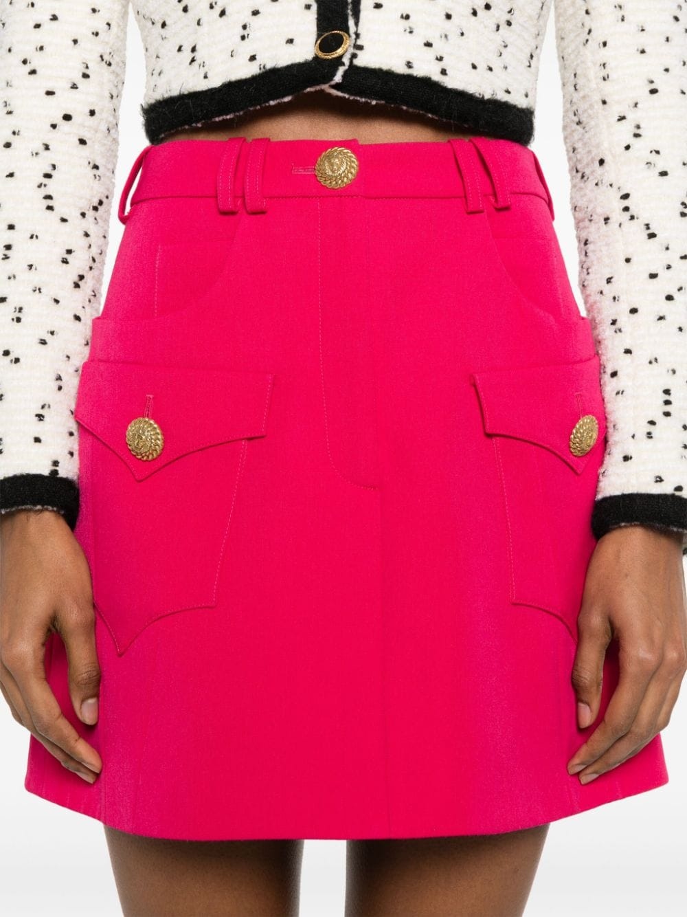 lion engraved-buttons mini skirt - 5
