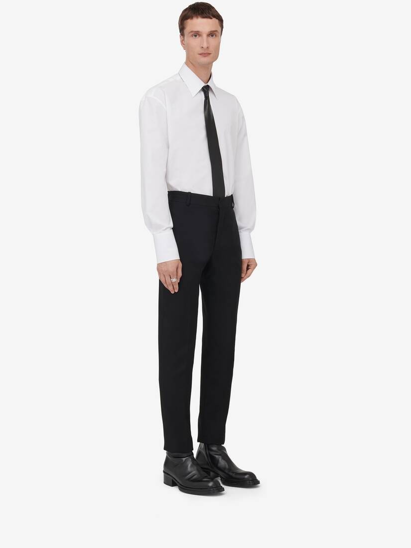 Men's Tailored Cigarette Trousers in Black - 3