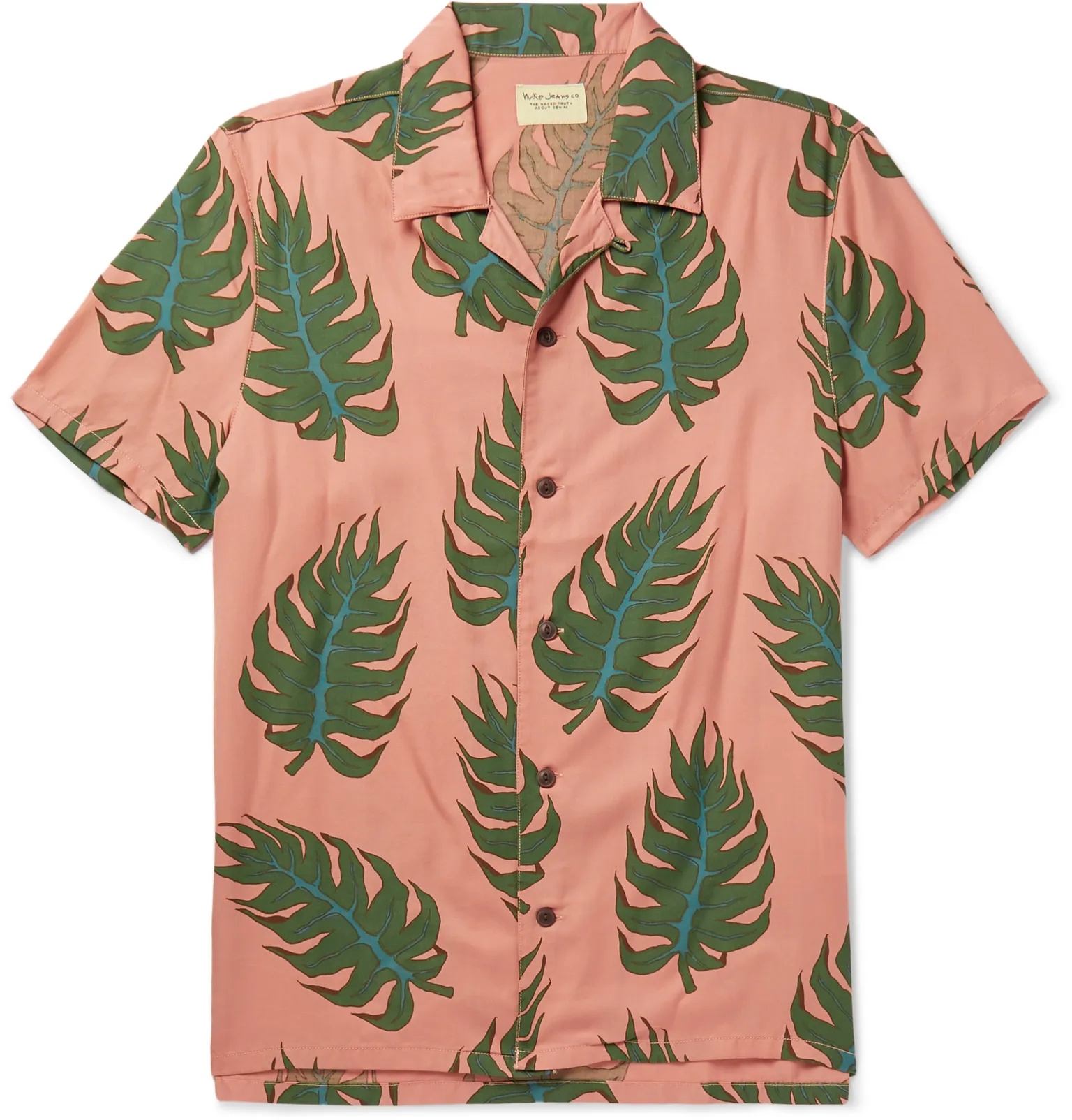 Arvid Camp-Collar Printed Lyocell Shirt - 1