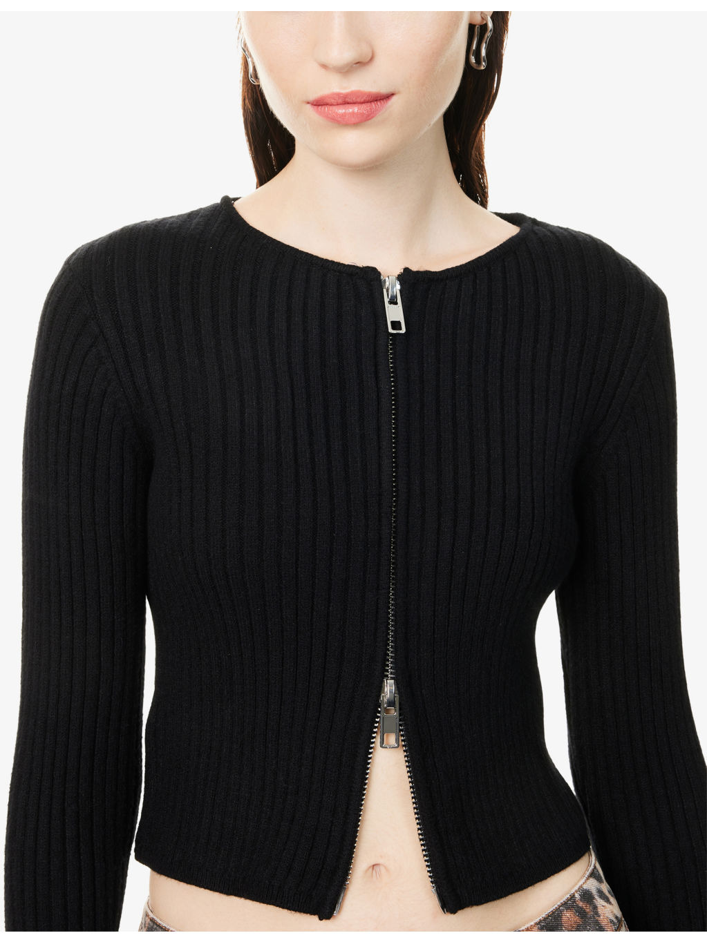 Peggy Faux-Fur Knitted Cardigan - 5