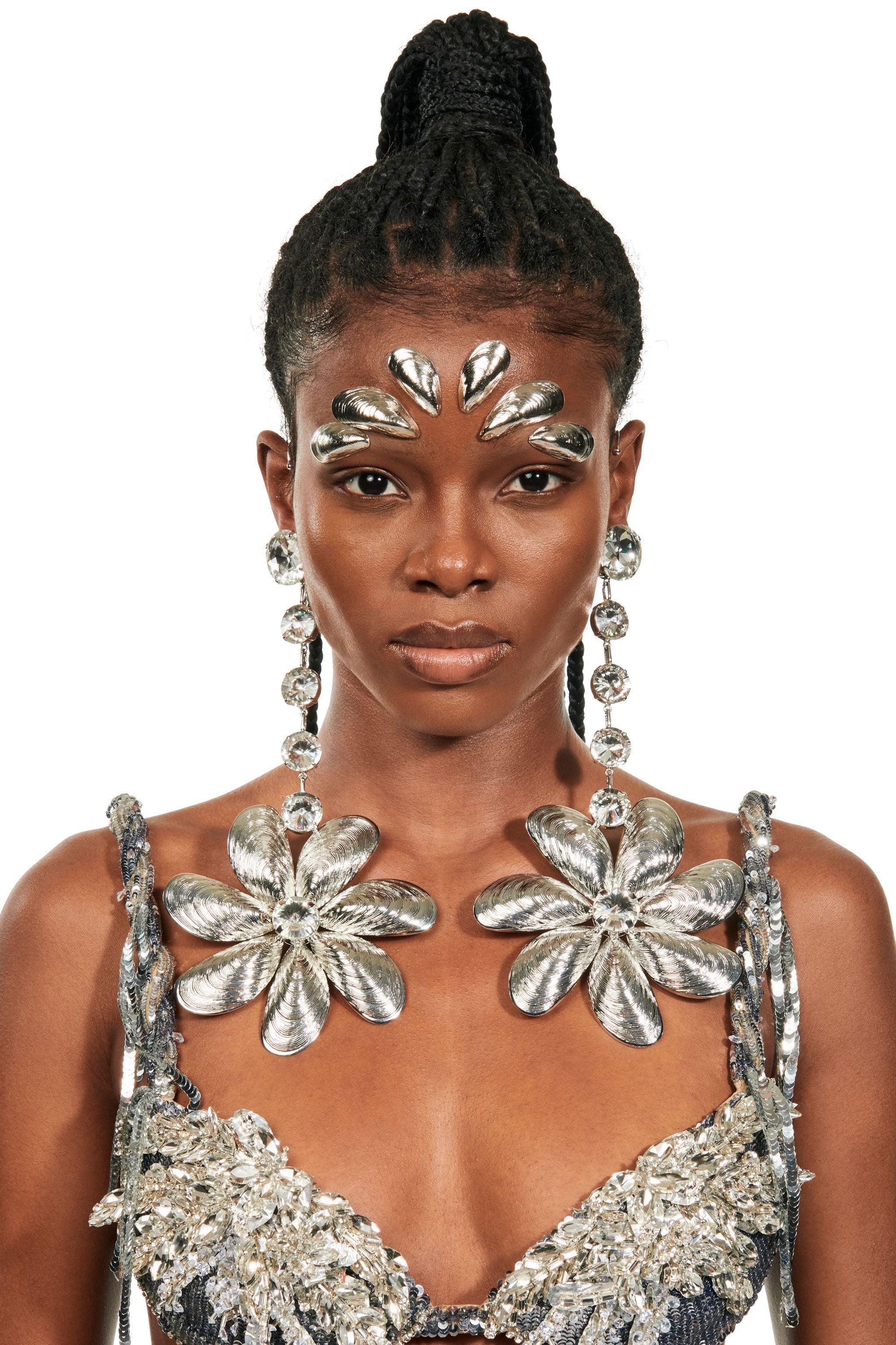MUSSEL FLOWER DROP EARRINGS - 1