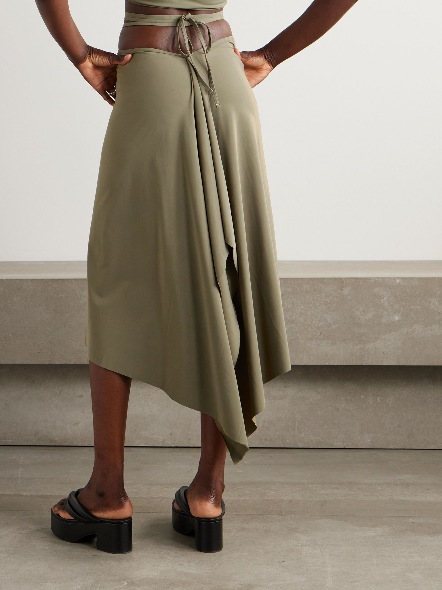 Wrap-effect jersey pareo Green - 3