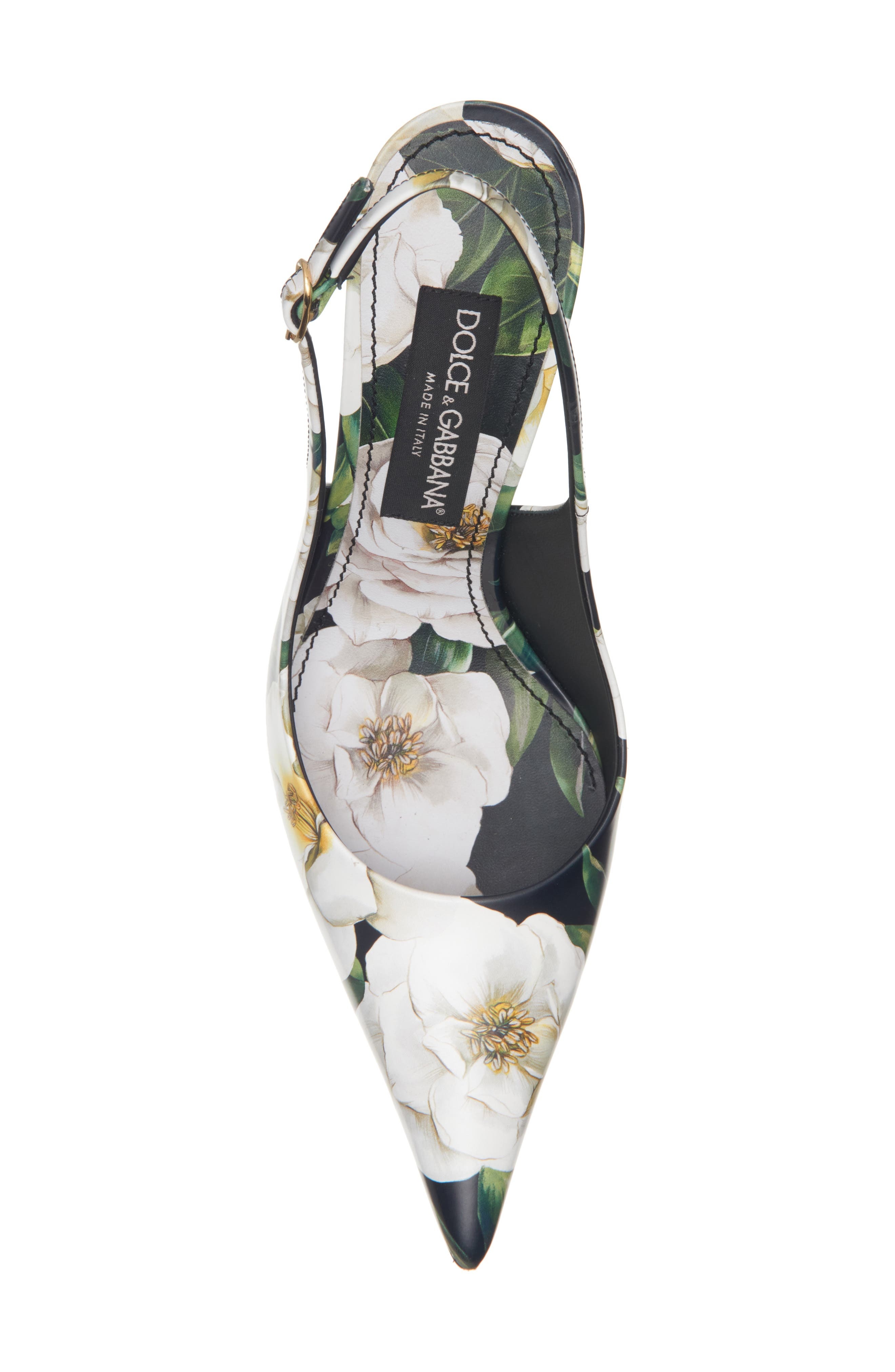 Dolce&Gabbana Gardenia Print Slingback Pump in Gardenia F.nero at Nordstrom - 5