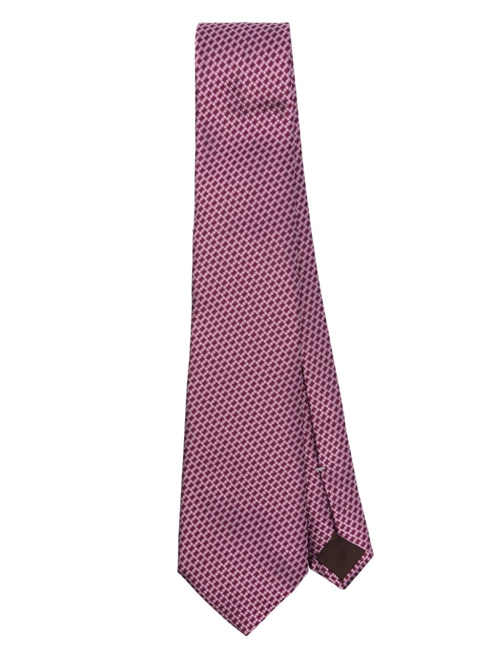 patterned-jacquard silk tie - 1