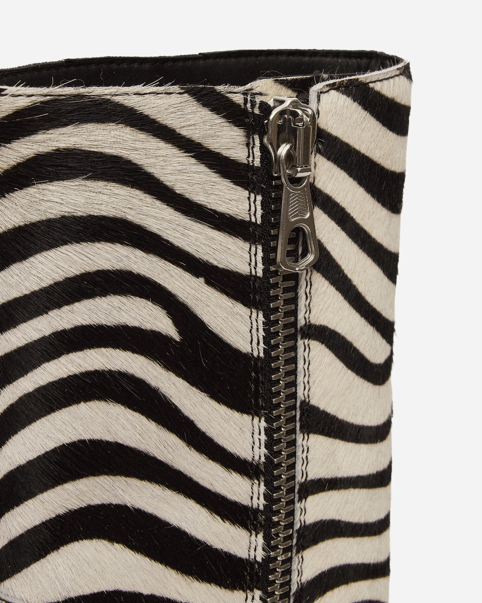 Zebra Ponyhair Boots Black - 6