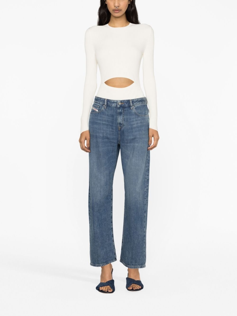 cut-out knitted jumper - 3