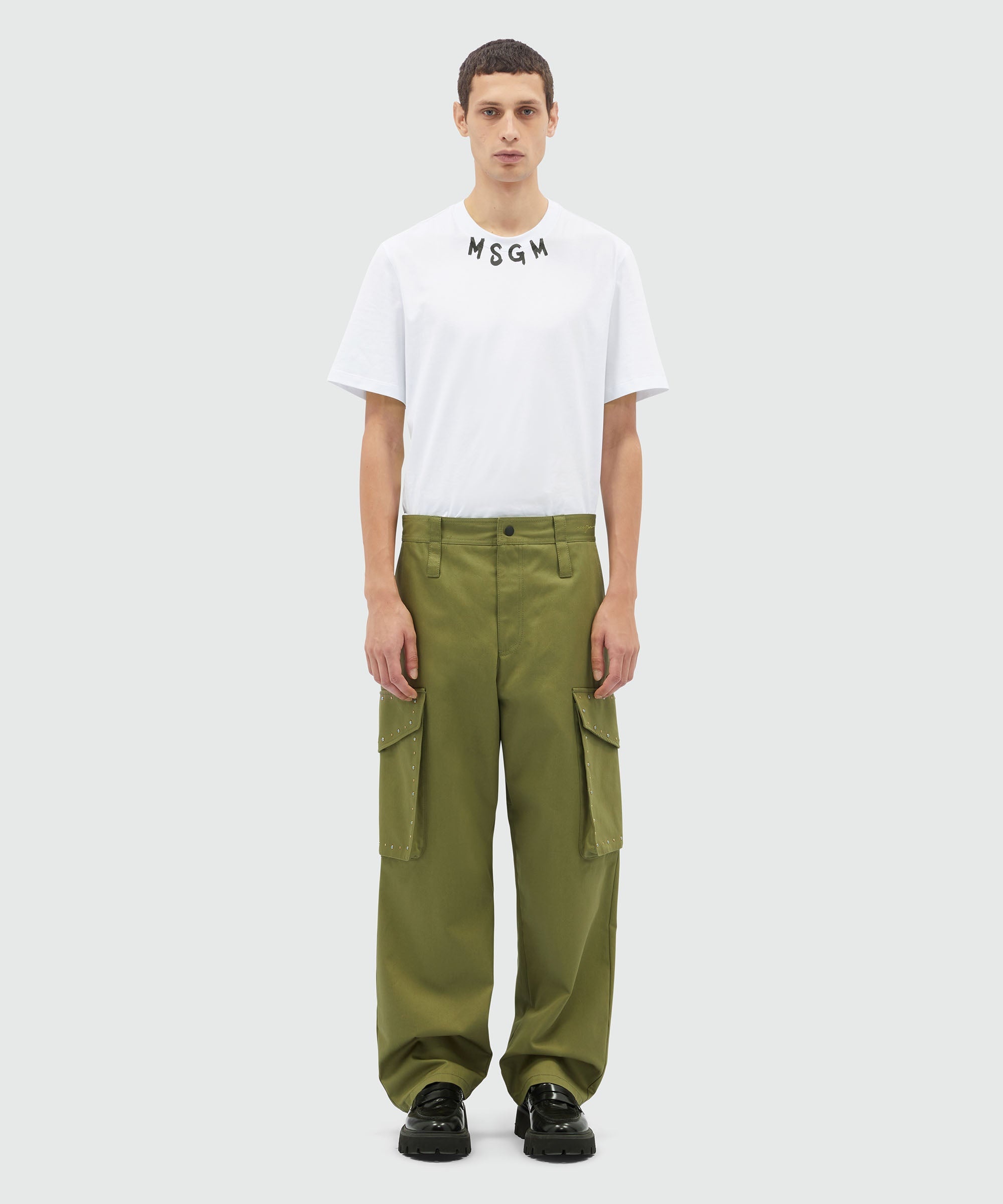 Cargo pants with multicolor studs - 2