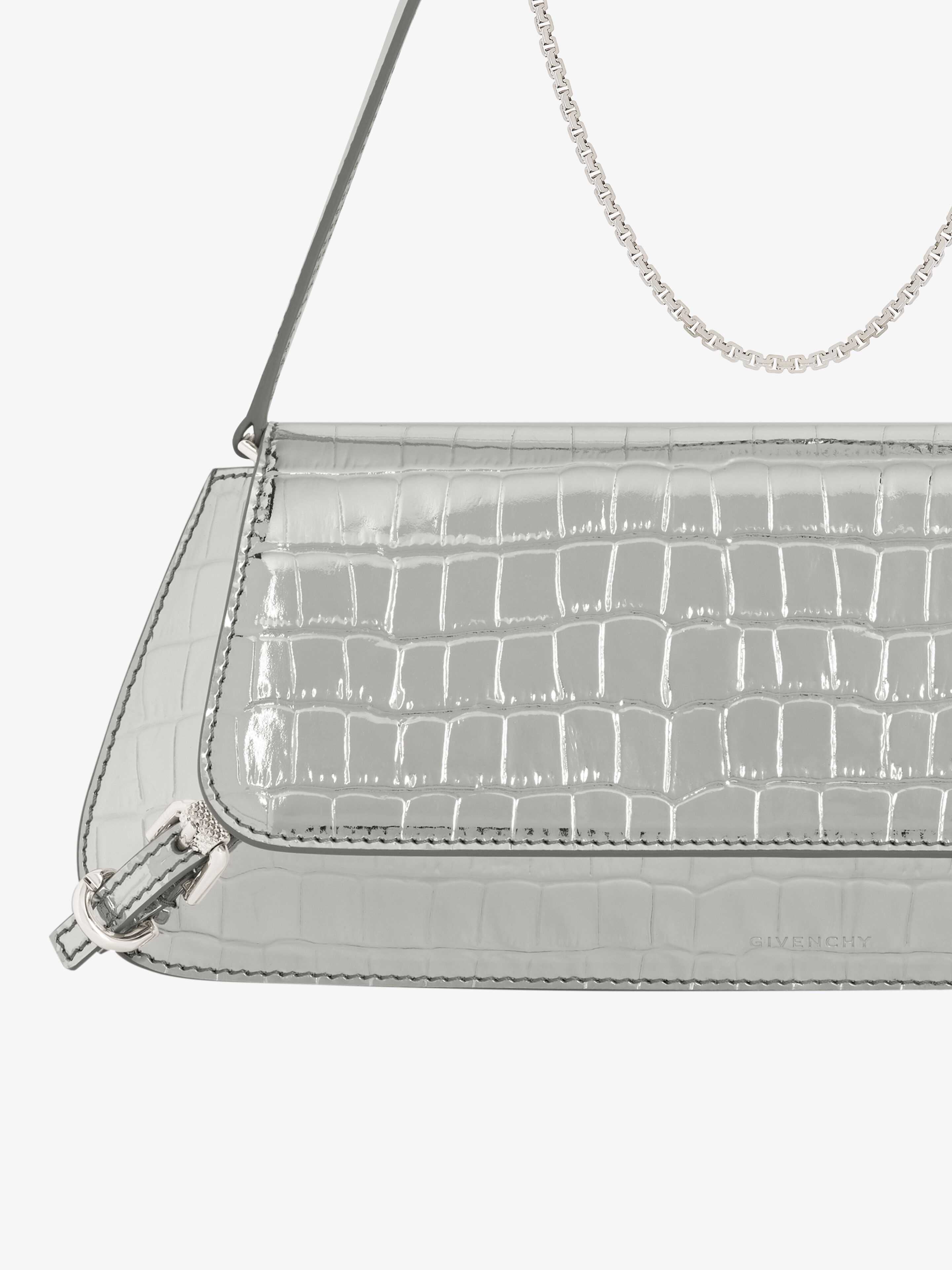 VOYOU CLUTCH BAG IN CROCODILE EFFECT LEATHER - 6