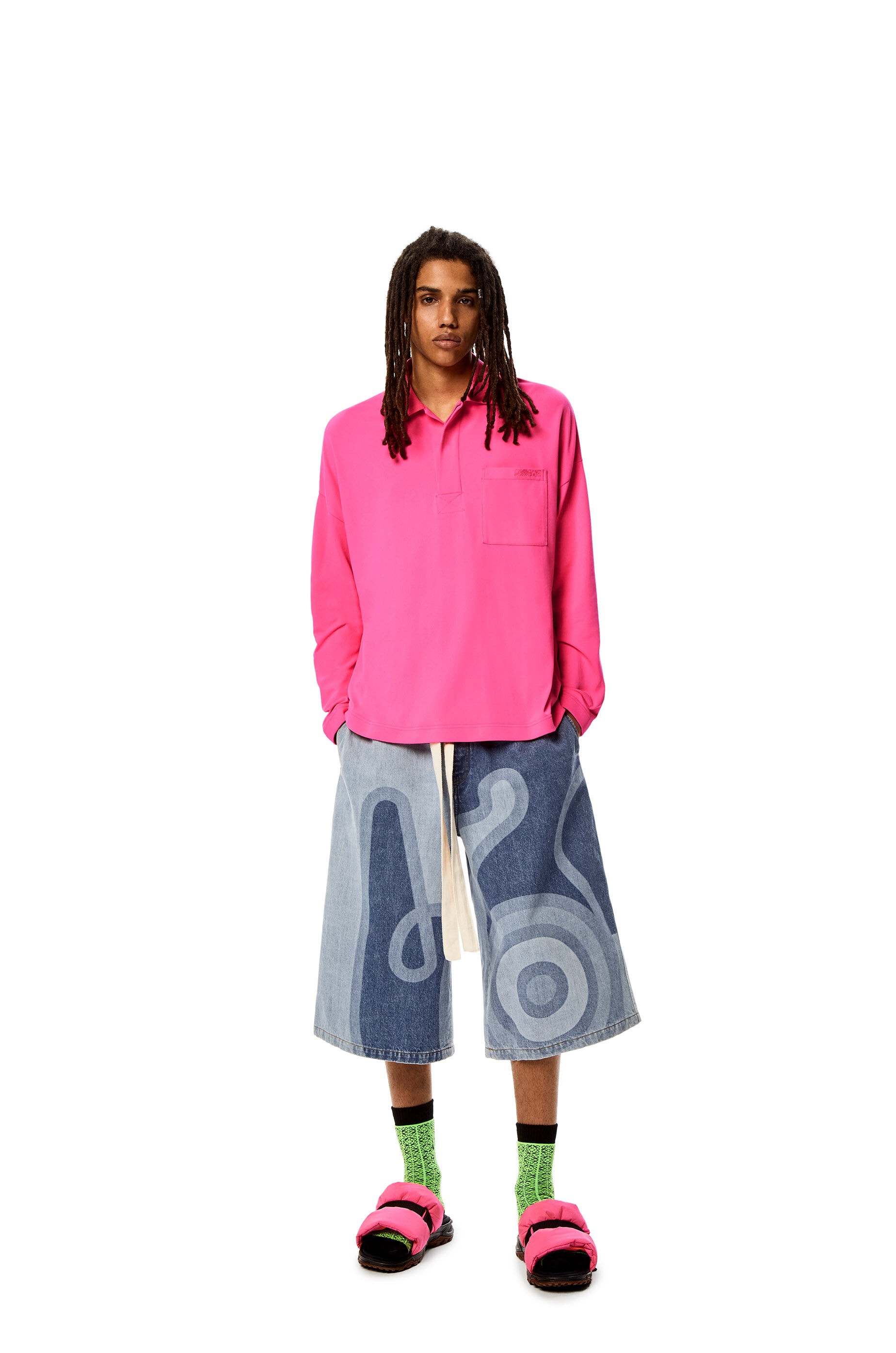 Long sleeve polo top in polyamide - 2