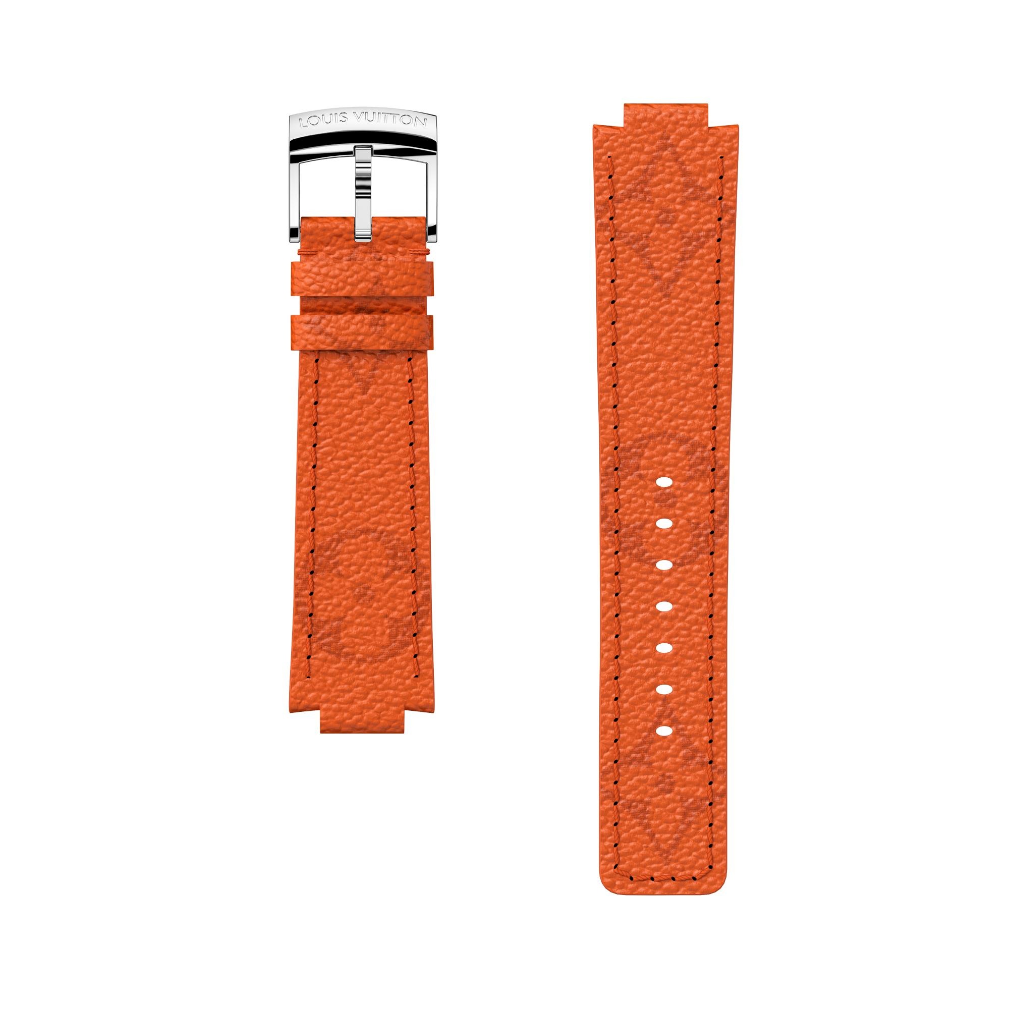 Tambour Monogram Orange Canvas Strap - 1