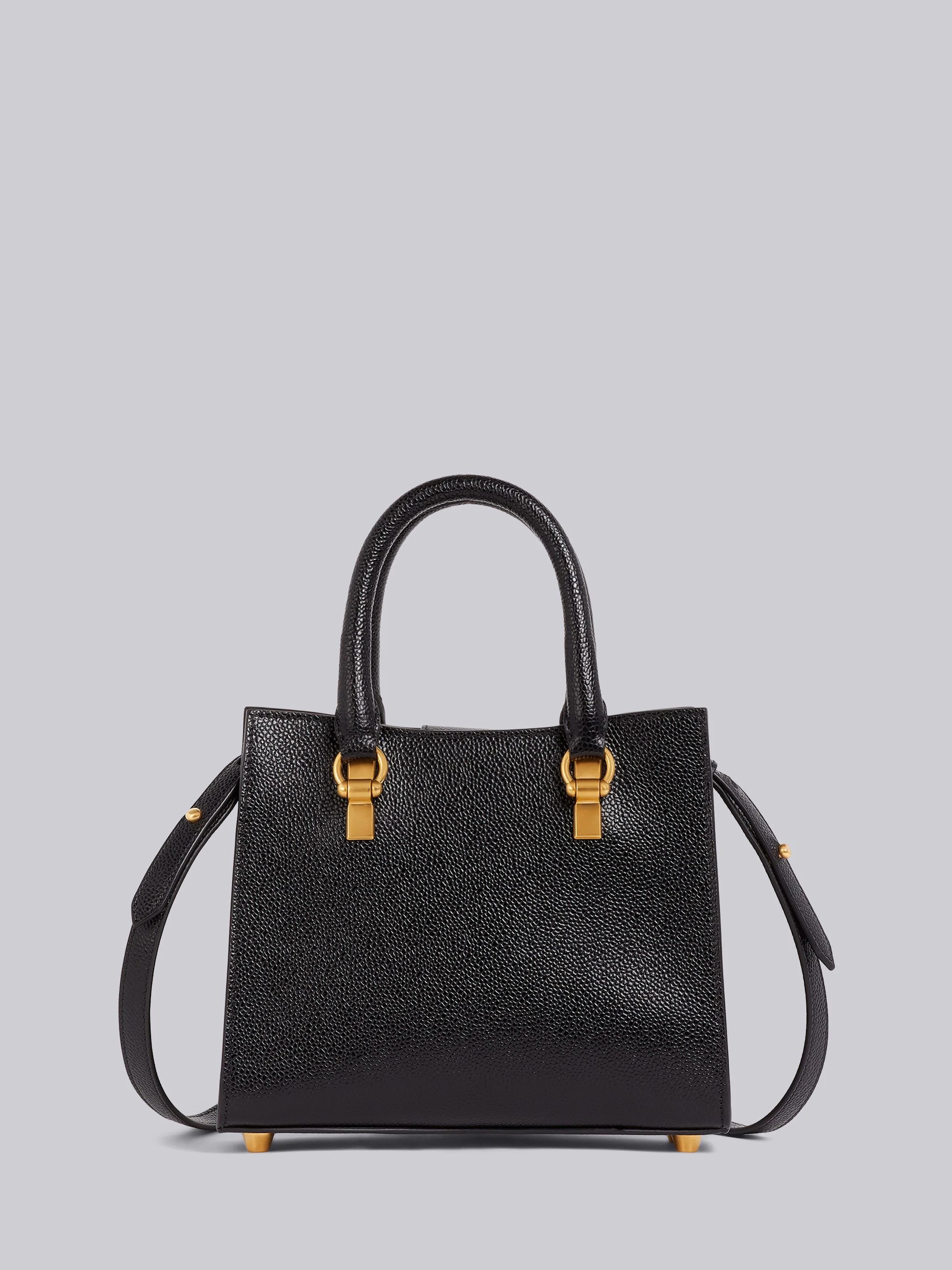 Black Pebbled Calfskin Mini Duet Tote Bag - 4