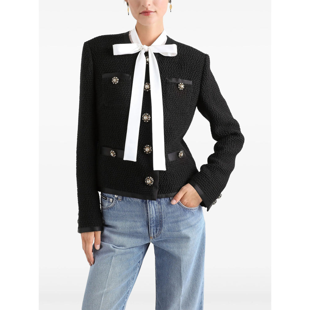 Dolce & Gabbana Black Jackets - Tweed Jackets Women - 2