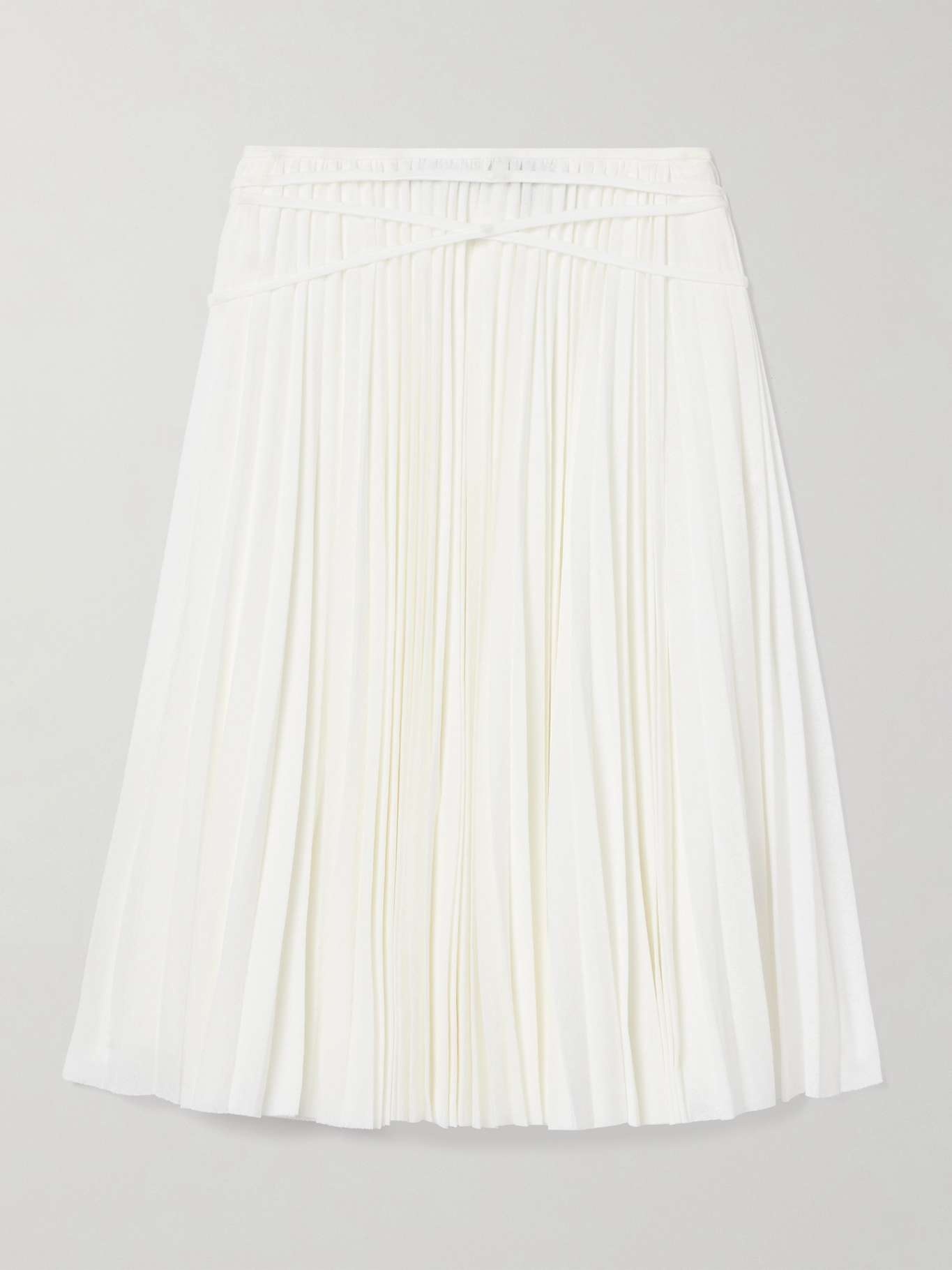 Margo tie-detailed pleated gauze midi skirt - 1