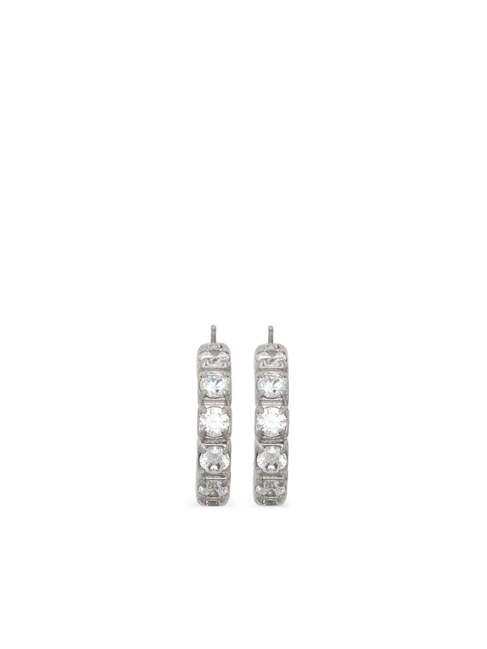 ピアス JIL SANDER  Small embellished hoop earrings Small hoop earrings in silver - Jil Sander | Mytheresa