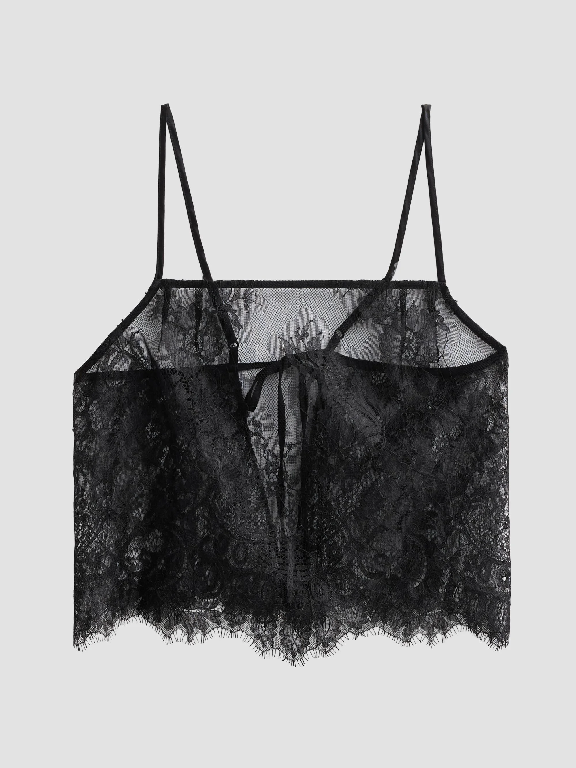 Women's Sabine Lace Cami Top - Black - 1