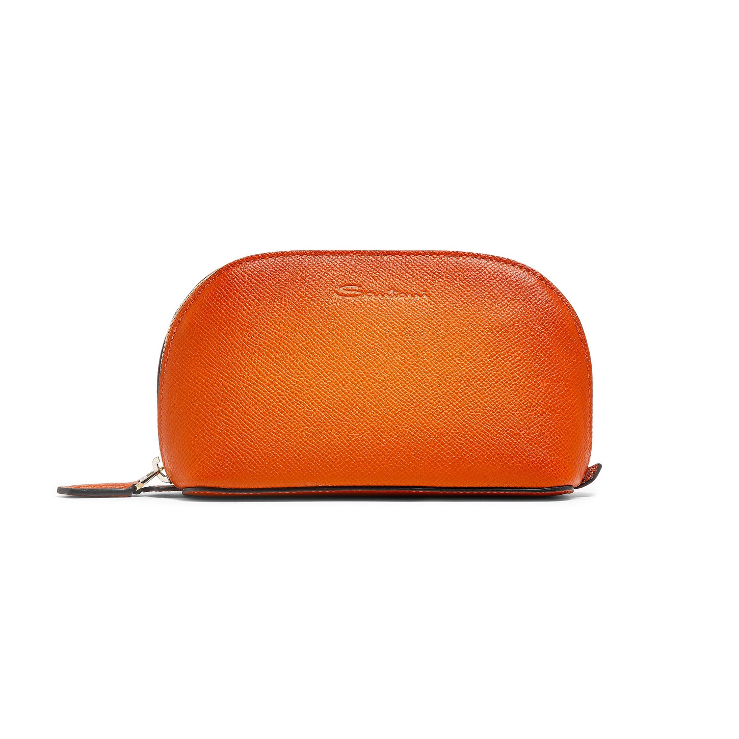 Orange Saffiano leather pouch - 1