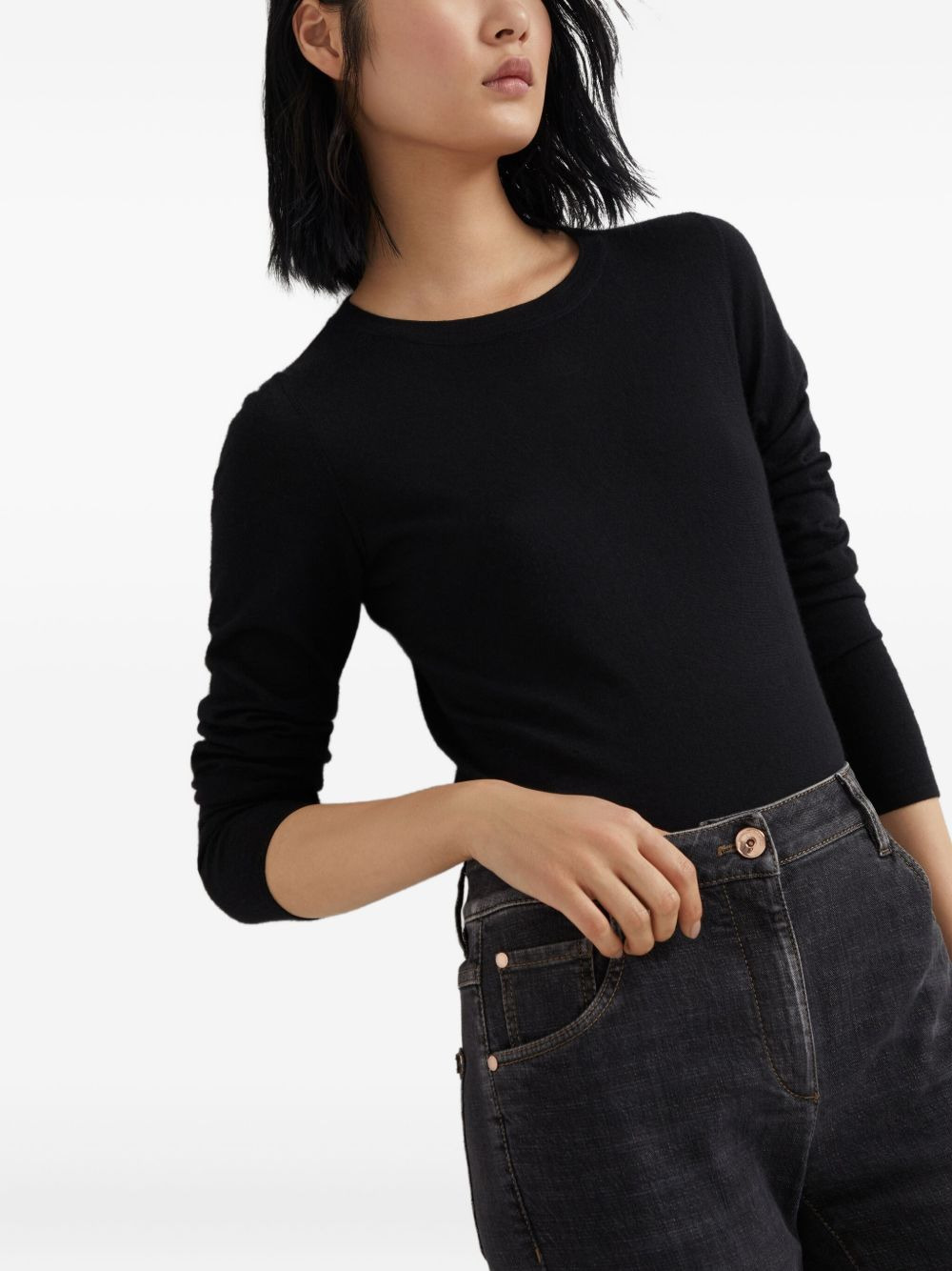long-sleeve fitted sweater - 5