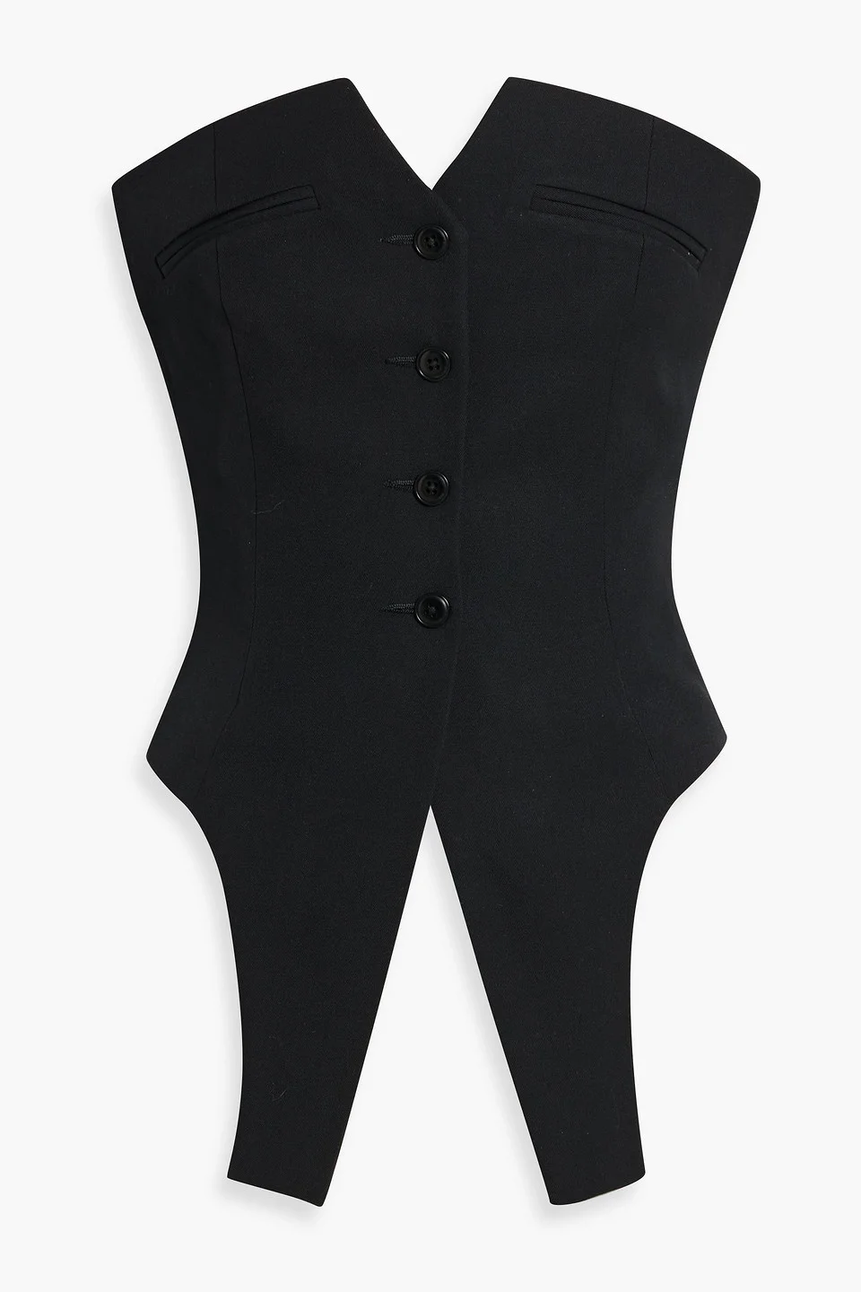 Strapless asymmetric wool-twill top - 1