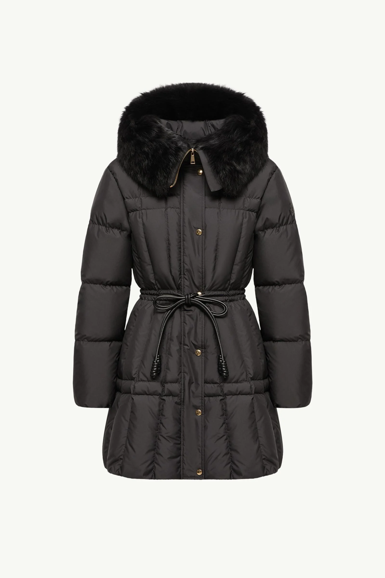 Solennel Shearling Trimmed Hooded Short Down Parka - 1