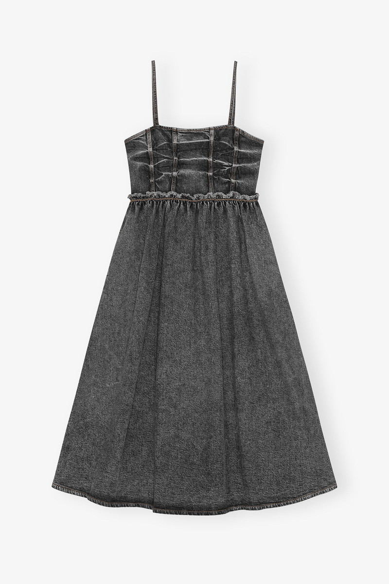 BLACK WASHED STRETCH FUTURE DENIM DRESS 1