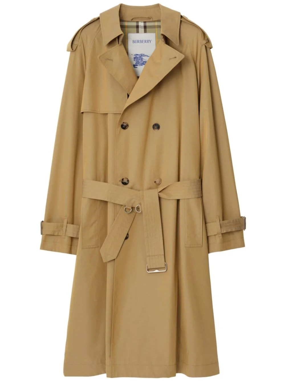 long garbadine trench coat - 1