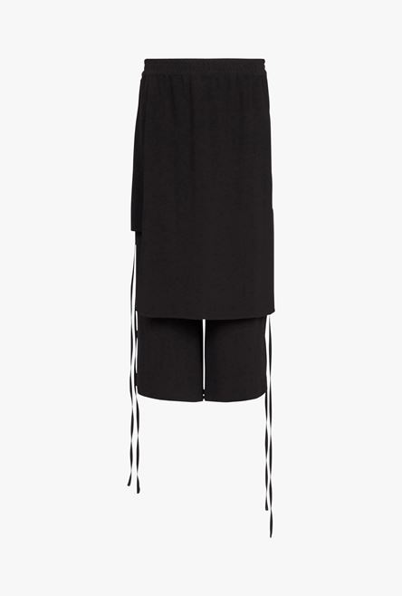 Black eco-designed crêpe shorts - 1