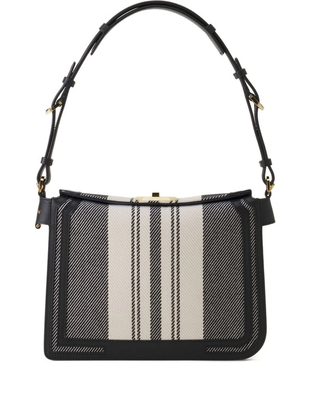 Compagnon striped lock shoulder bag - 1