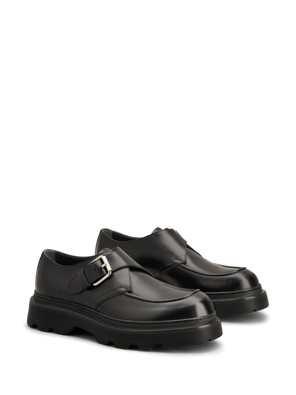 leather buckle loafers - 2