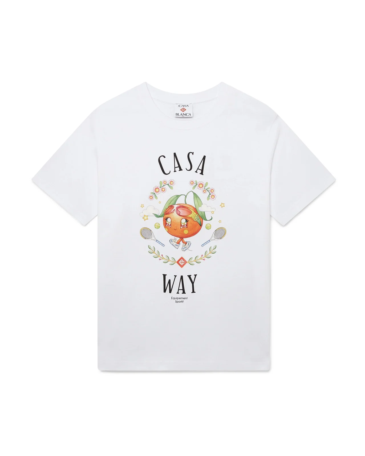 Casa Way Orange Mascot Short Sleeve T-Shirt | Casablanca Paris - 1