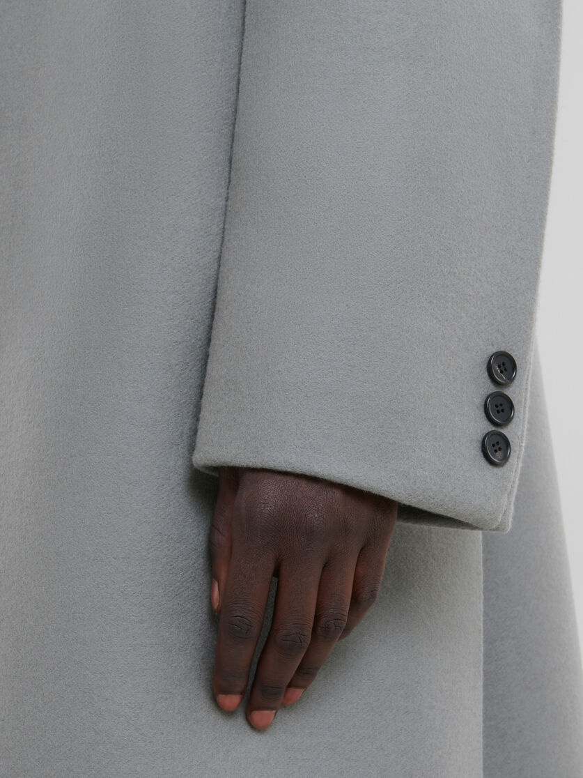 GRAY WOOL OVERSIZED COAT - 5