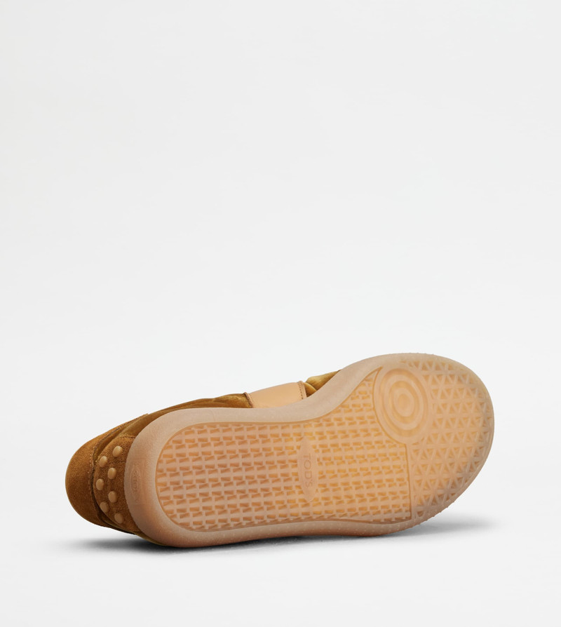 TOD'S TABS SNEAKERS IN VELVET AND SUEDE - BROWN 4