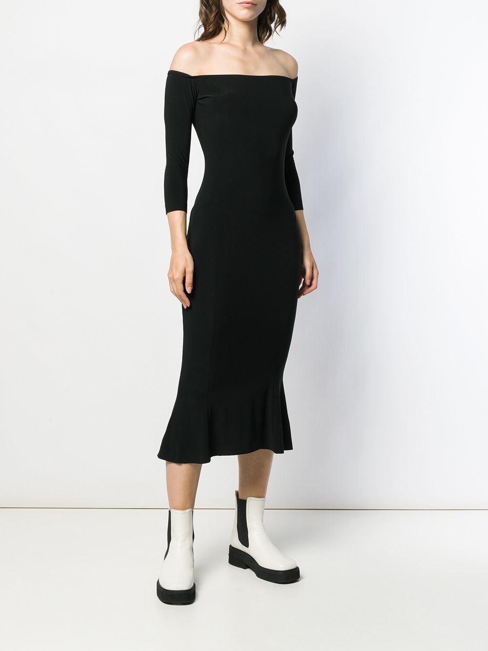 off-the-shoulder fishtail dress - 3