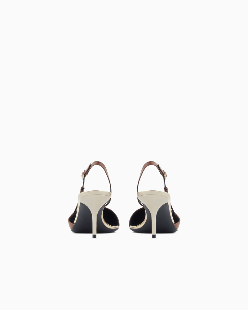 GIORGIO ARMANI CALFSKIN SLINGBACKS WITH MIRROR DETAILS outlook