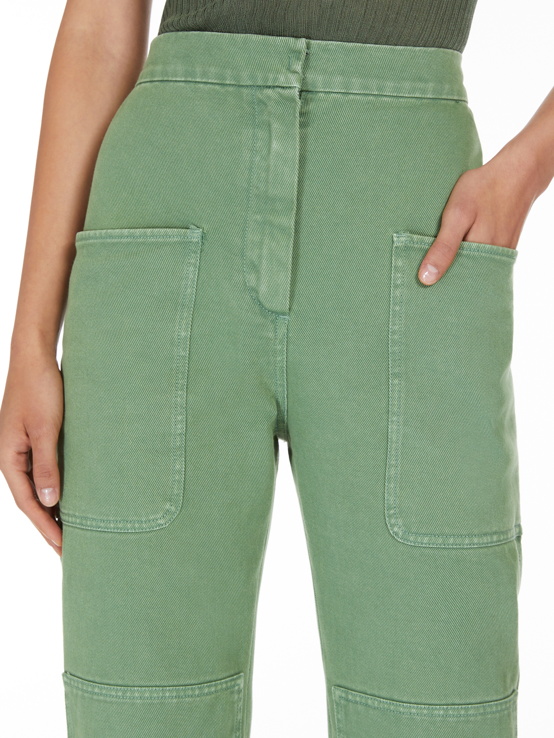 FACELLA Cotton drill slim-fit trousers - 5