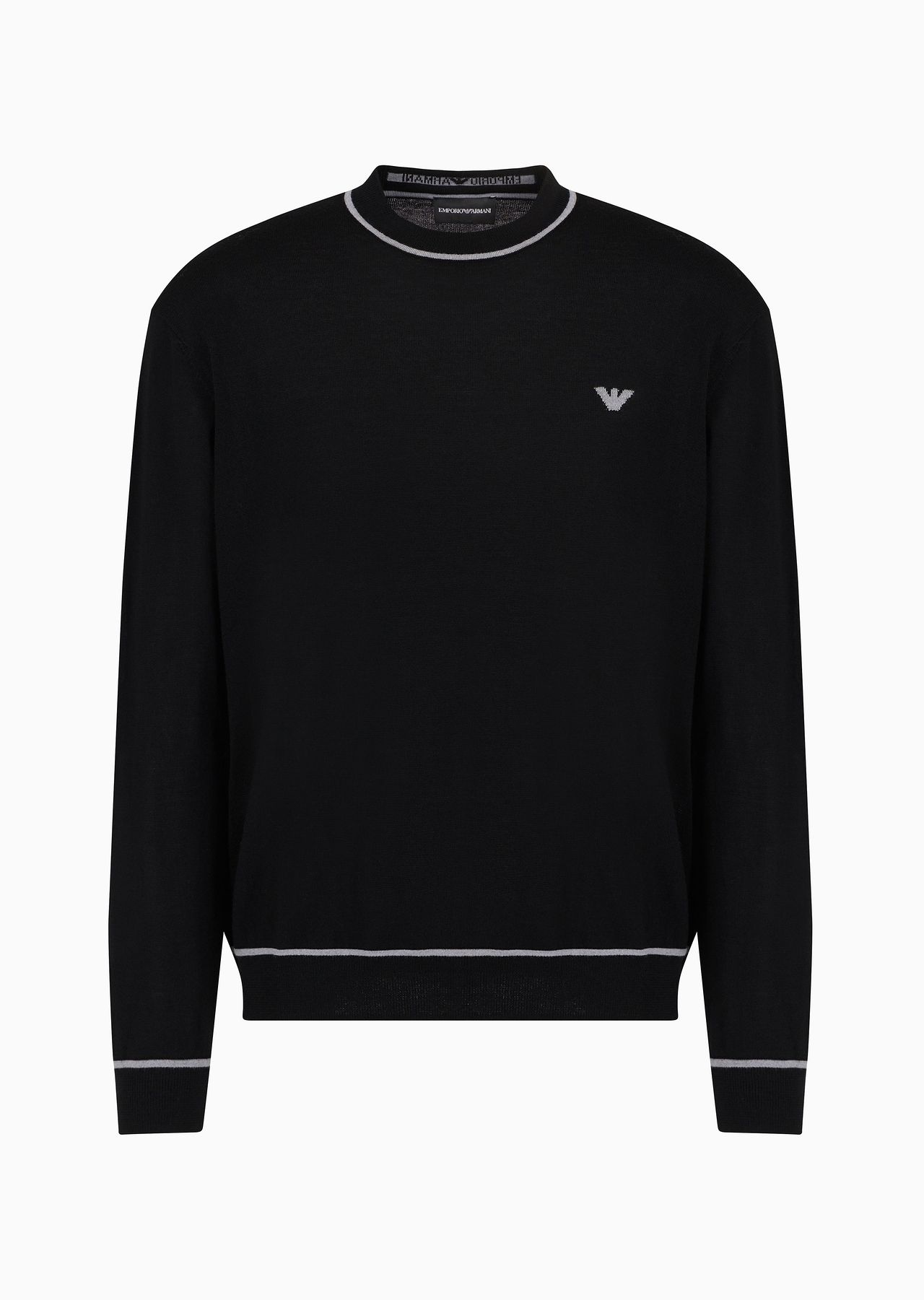 Virgin-wool jumper with jacquard logo detail - 1