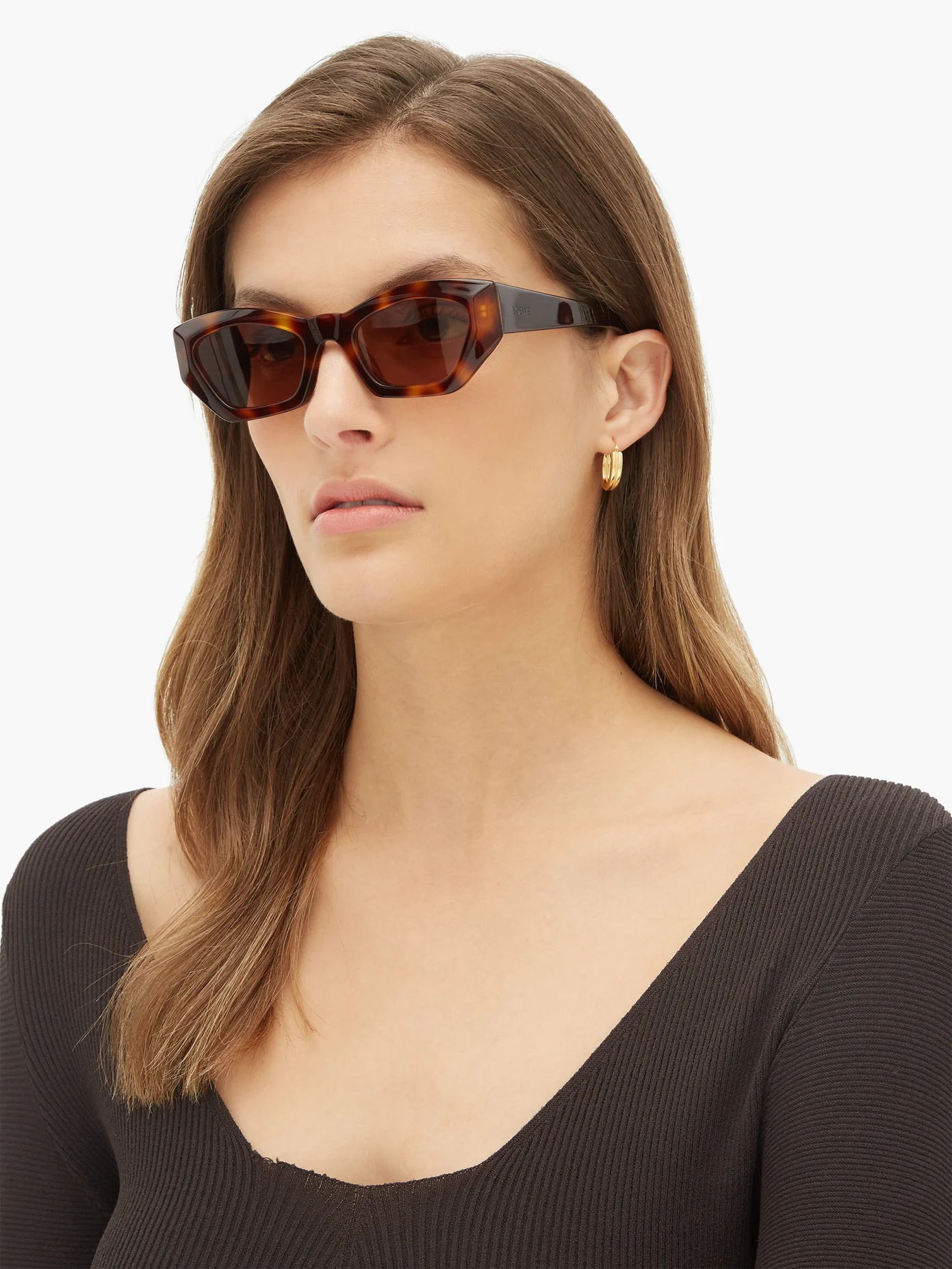 Geometric cat-eye tortoiseshell-acetate sunglasses - 2