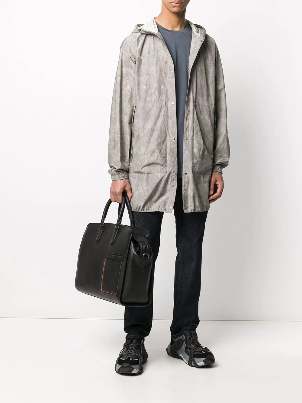 grained leather holdall - 2