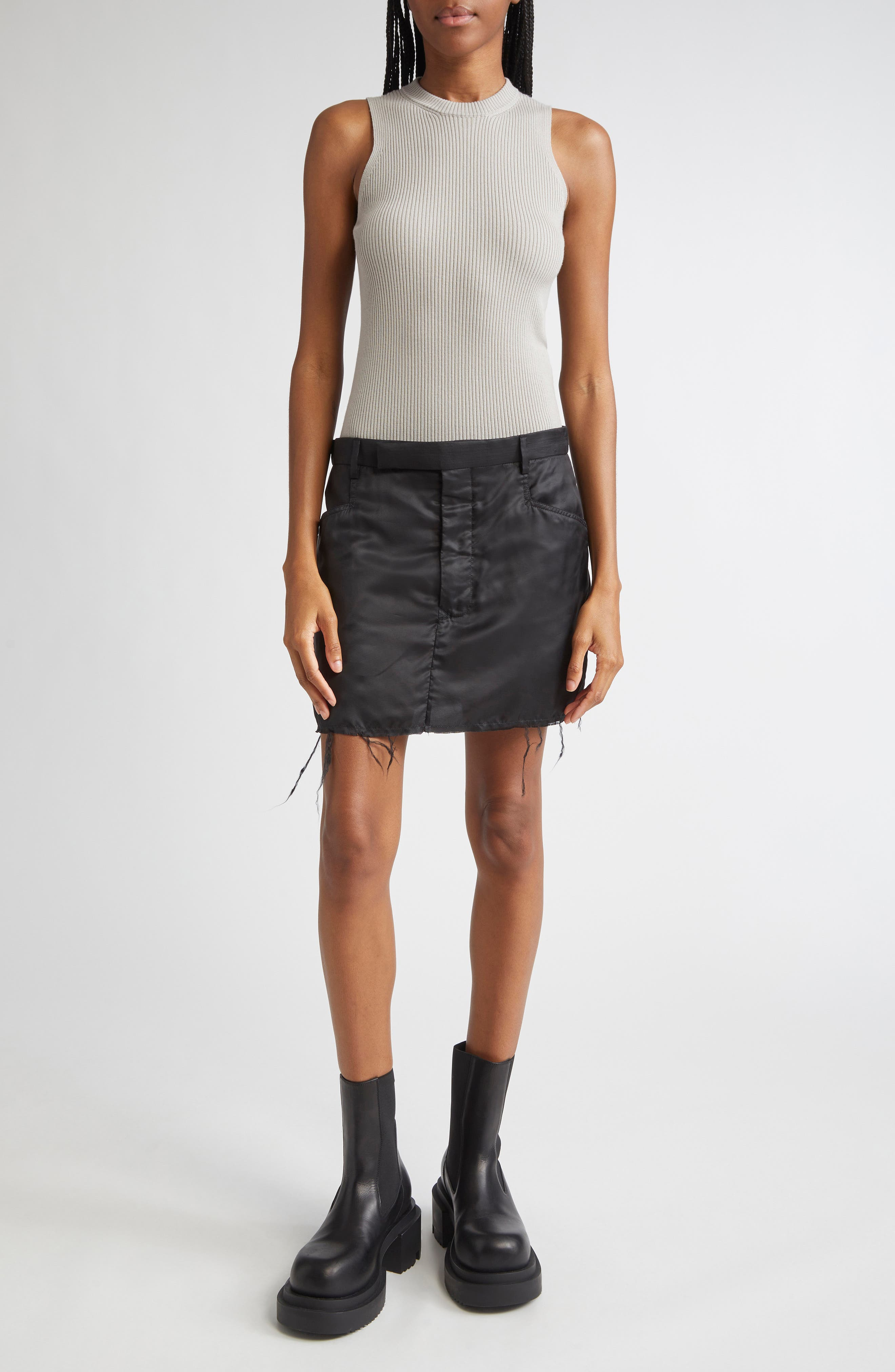 Rick Owens Maglia Wool Rib Tank in Pearl at Nordstrom - 2