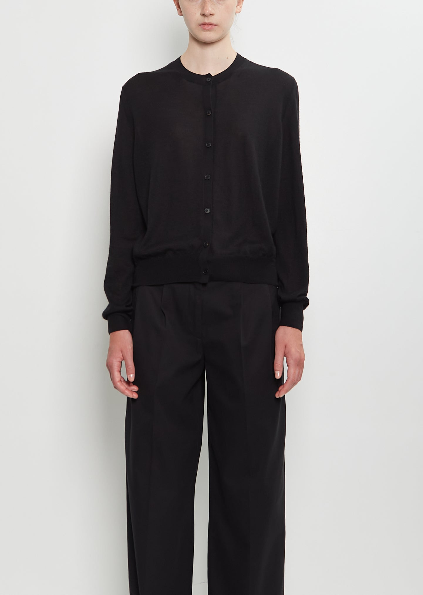 Battersea Cashmere Cardigan — Black - 1